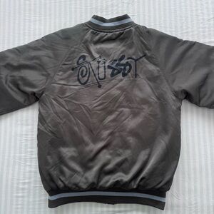 Stussy olive varsity bomber jacket